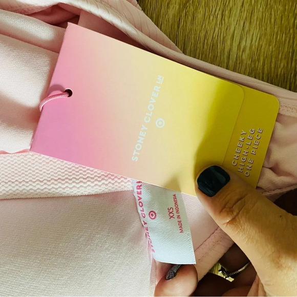 ✨NWT Stoney Clover X Target Pink Cheeky High Leg One Piece Swimsuit Size XXS 00 - Picture 6 of 12